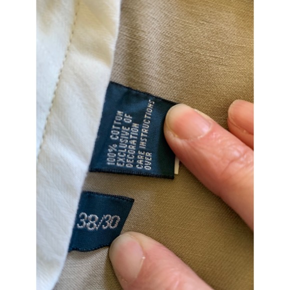 Polo Ralph Lauren Mens 38x30 Ethan Pants Khaki Pleated‎ 100% Cotton - Picture 8 of 11